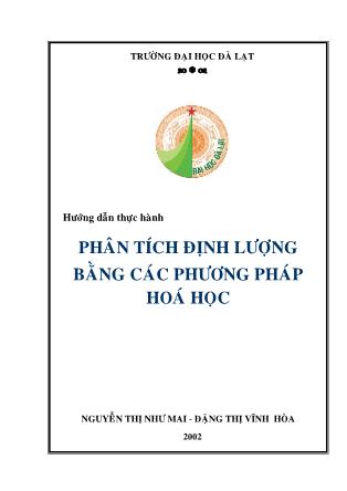 Hướng dẫn thực hành: Phân tích định lượng bằng các phương pháp hoá học
