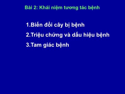 Khái niệm tương tác bệnh của cây