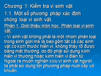 Kiểm tra vi sinh vật