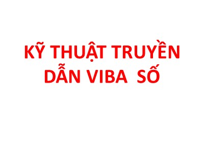 Kỹ thuật truyền dẫn viba số