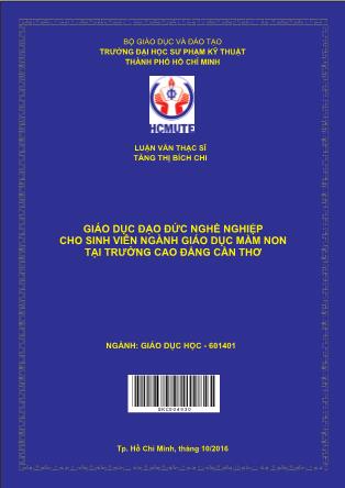 Luận văn Giáo dục ssạo đức nghề nghiệp cho sinh viên ngành giáo dục mầm non tại trường Cao đẳng Cần Thơ (Phần 1)