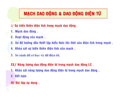 Mạch dao động & dao động điện từ