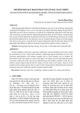 Mô hình hồi quy bootstrap với cỡ mẫu ngẫu nhiên