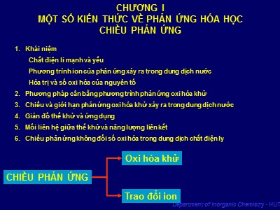 Một số kiến thức về phản ứng hóa học chiều phản ứng