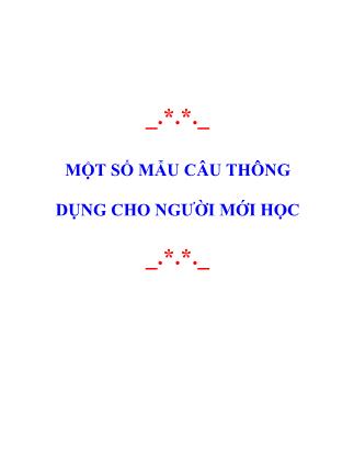 Một số mẫu câu tiếng Anh thông dụng cho người mới học