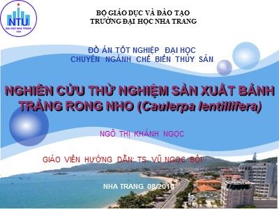 Nghiên cứu thử nghiệm sản xuất bánh tráng rong nho (Caulerpa lentillifera)