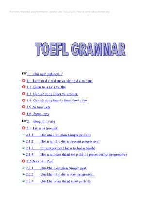 Ngữ pháp Toefl đầy đủ