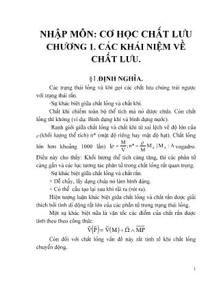 Nhập môn cơ học chất lưu