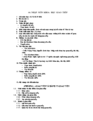 Nhập môn khoa học giao tiếp