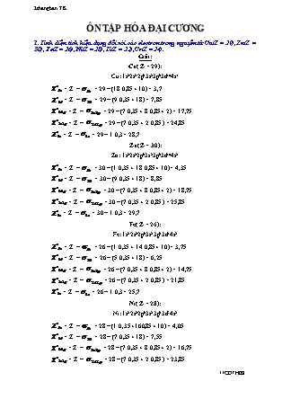 Ôn tập Hóa đại cương