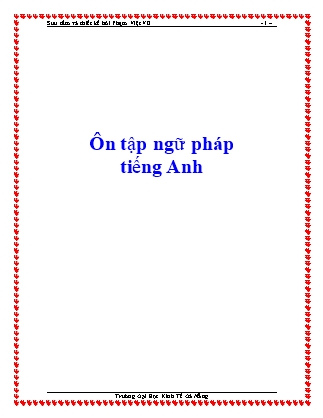 Ôn tập ngữ pháp tiếng Anh và Bảng các động từ bất quy tắc - Phạm Việt Vũ