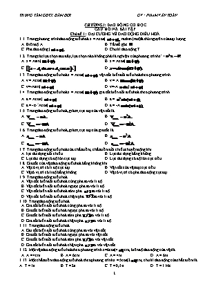 Ôn tập Vật lý khối 12 - Phạm Văn Toàn