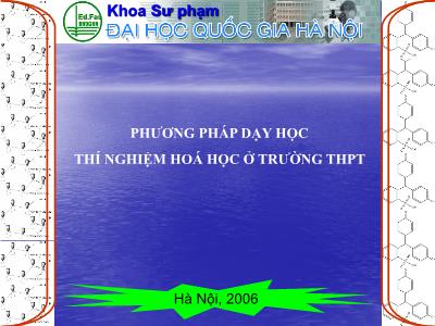 Phương pháp dạy học thí nghiệm hoá học ở trường THPT