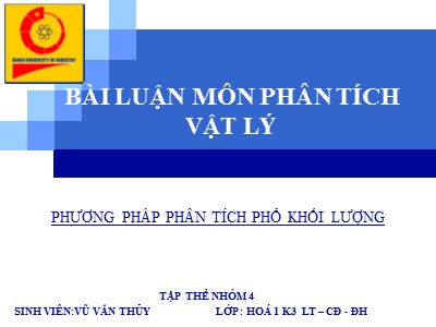 Phương pháp phân tích phổ khối lượng