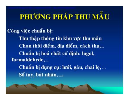 Phương pháp thu mẫu