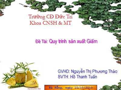 Quy trình sản xuất Giấm