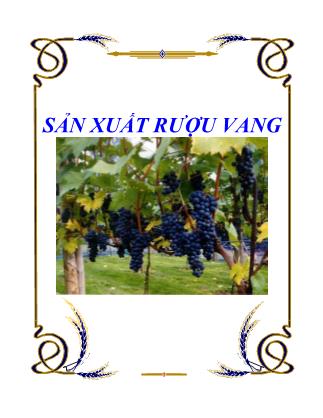 Sản xuất rượu vang