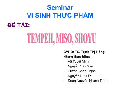 Seminar vi sinh thực phẩm