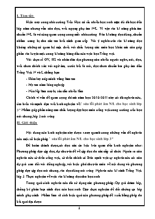 Sửa lỗi phát âm N/L cho học sinh lớp 3
