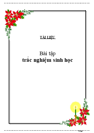 Tài liệu Bài tập trắc nghiệm sinh học