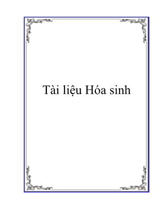 Tài liệu Hóa sinh