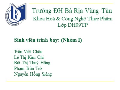 Thành phần của protein và nước trong thực phẩm