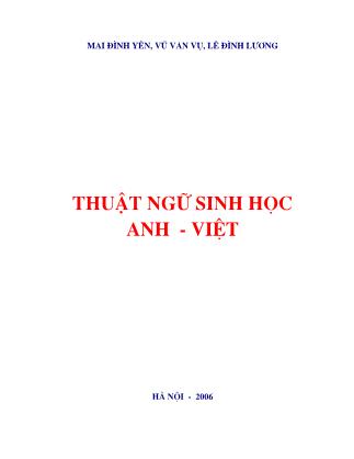 Thuật ngữ Sinh học Anh - Việt