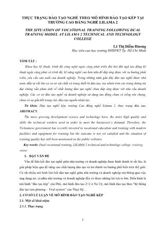 Thực trạng đào tạo nghề theo mô hình đào tạo kép tại trường Cao đẳng nghề LILAMA 2