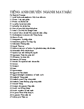 Tiếng Anh chuyên ngành May mặc