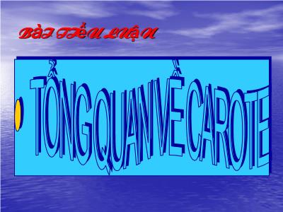 Tiểu luận Tổng quan về caroten