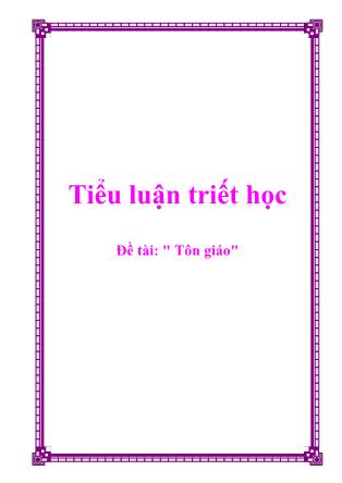 Tiểu luận triết học Tôn giáo
