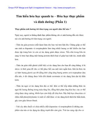 Tìm hiểu hóa học quanh ta – Hóa học thực phẩm và dinh dưỡng