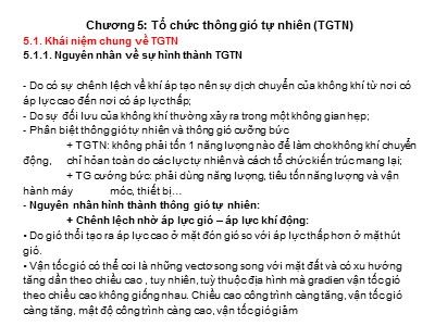 Tổ chức thông gió tự nhiên