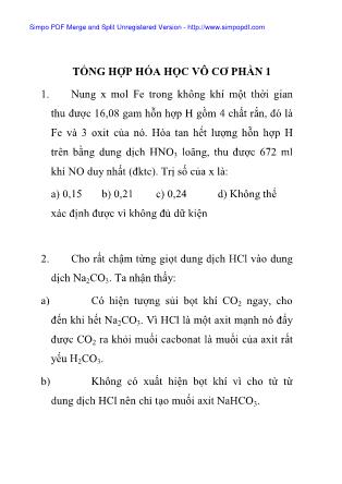 Tổng hợp hóa học vô cơ