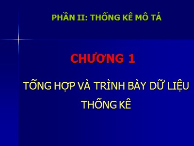 Tổng hợp và trình bày dữ liệu thống kê