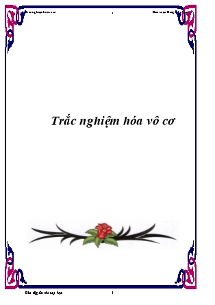 Trắc nghiệm Hóa vô cơ - Đồng Đức Thiện