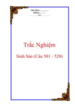Trắc nghiệm về sinh sản