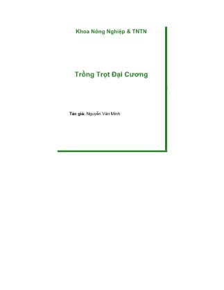 Trồng trọt đại cương - Nguyễn Văn Minh