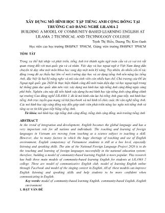 Xây dựng mô hình học tập tiếng Anh cộng đồng tại trường Cao đẳng nghề LILAMA 2